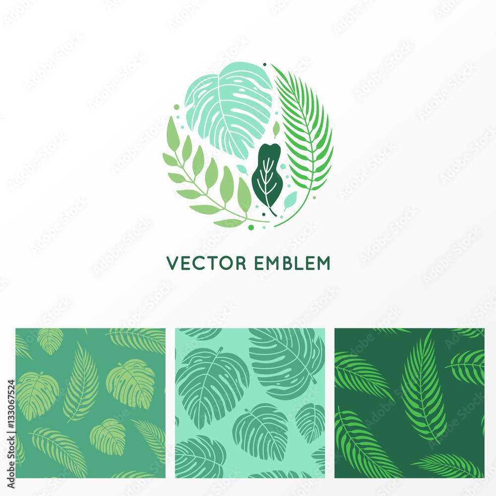 Poster Vector set of logo design template and patterns