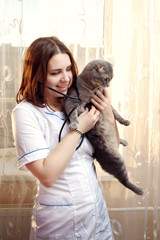 beautiful young nurse at the window