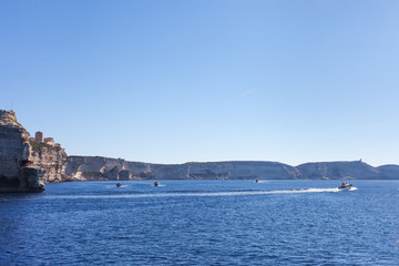 Fototapeta premium Mediterranean sea coast near Bonifacio, Corsica, France.
