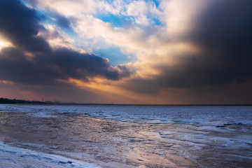 Frozen Baltic sea near Liepaja, Latvia.