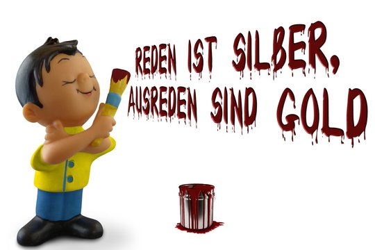 Bildliche Darstellung eines abgewandelten Sprichwortes