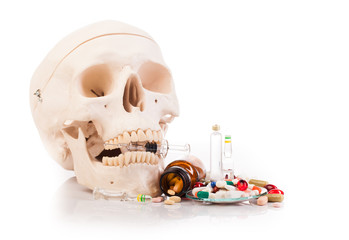 medicines and drugs on table