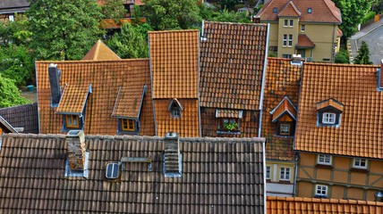 H&auml;userzeile in der Weltkulturerbestadt Quedlinburg im Harz