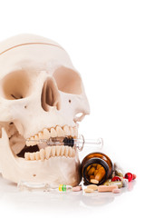 medicines and drugs on table