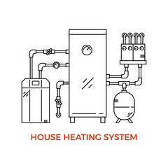 House Heating Vector Illustration