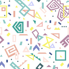 Memphis Style Vector Seamless Pattern