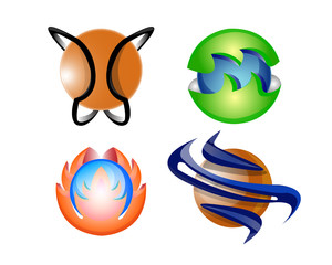 Abstract Glossy Sphere Logo Icon Template Design