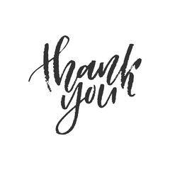 Fototapeta premium Thank you hand lettering. Ink dry brush. Vector illustration