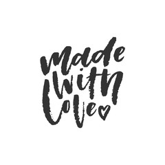Made with love hand lettering. Ink dry brush. Vector illustration - 133069778