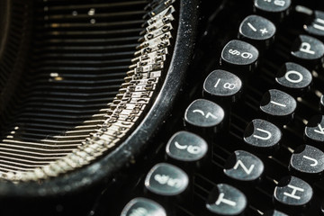 old typewriter, close-up