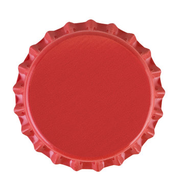 Red bottle top isolated against white