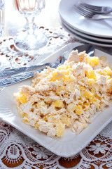 Salad with chicken and pineapple