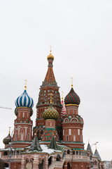 Fototapeta na wymiar Moscow,Russia,Red square,view of St. Basil's Cathedral in winter