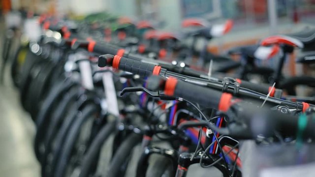 Bikes in sports shop