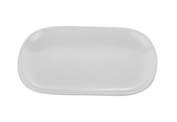 Empty white plate isolated on a white background