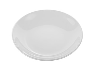 Empty white plate isolated on  white background