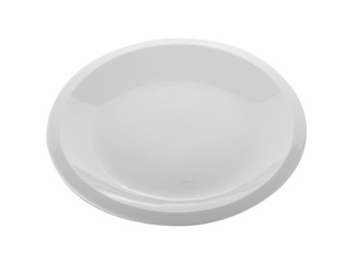 Empty white plate isolated on  white background