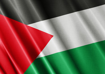 Palestine waving flag close
