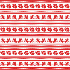 Valentine's day pattern with Cupid and hearts.
