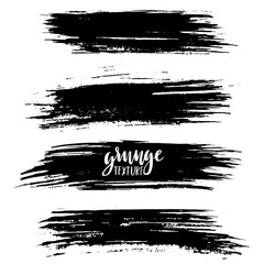 Black ink vector brush strokes isolated on white background. Vector illustration. Grunge texture.