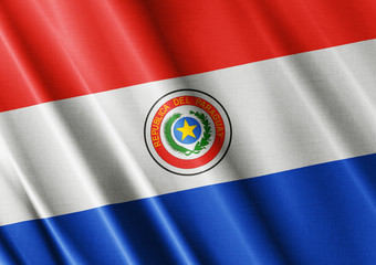 Paraguay waving flag close