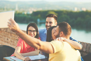 Friends Enjoying Outside