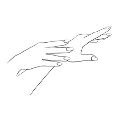 hands care female girl coloring.  illustration