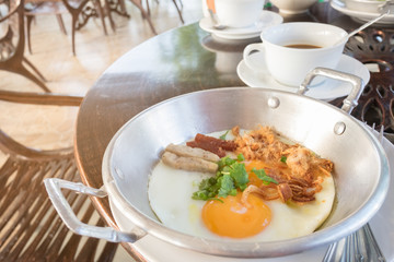 Breakfast and coffee cup