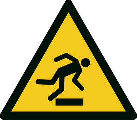 ISO 7010 W007 Warning; Floor-level obstacle