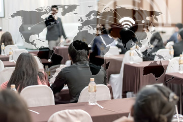 Fototapeta na wymiar Business concept : asia people listen in business seminar presen