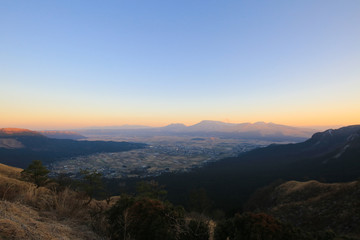 Fototapeta na wymiar 熊本県熊本市　阿蘇スカイライン展望所からの風景