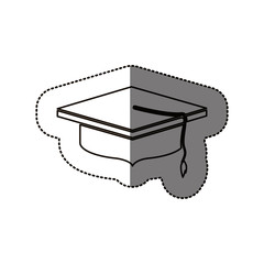 Graduation cap icon. University education and school theme. Isolated design. Vector illustration
