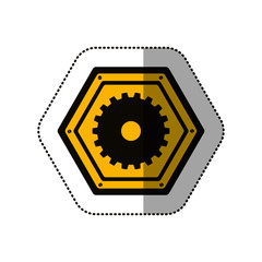 Gear icon. Cog circle wheel and machine part theme. Isolated design. Vector illustration