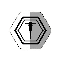 Drill icon. Under construction work repair and progress theme. Isolated design. Vector illustration