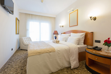 Fototapeta premium Hotel bedroom interior