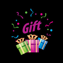 Fototapeta na wymiar vector logo box with gifts