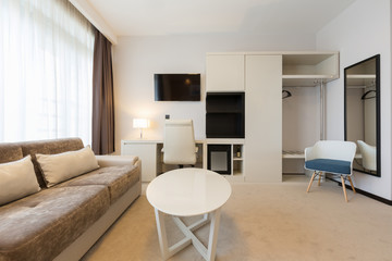 Modern spacious hotel room