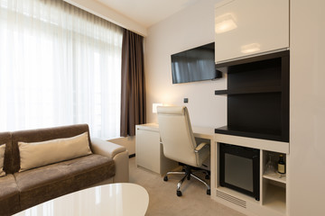 Modern spacious hotel room