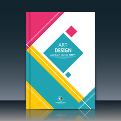 Abstract composition. Text frame surface. A4 brochure cover. White title sheet. Creative logo figure. Ad banner form texture. Blue, red square icon. Box blocks flyer fiber. EPS10 backdrop. Vector art