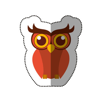 Owl cartoon icon. Bird animal and nature theme. Isolated design. Vector illustration