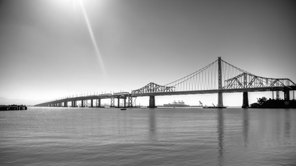 Fototapeta na wymiar San Francisco, CA, USA - July 26, 2014: Bay Bridge between San Francisco and Treasure Island