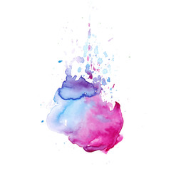Colorful abstract watercolor texture with splashes and spatters. Modern creative watercolor background for trendy design.