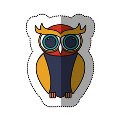 Owl cartoon icon. Bird animal and nature theme. Isolated design. Vector illustration