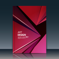 Abstract composition. Red polygonal texture. Triangle part construction. Brochure title sheet. Creative figure icon. Ruby diamond facets. Crystal glass surface. Transparent banner form. Flyer font.