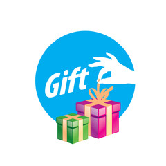 vector logo box with gifts