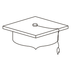 Graduation cap icon. University education and school theme. Isolated design. Vector illustration