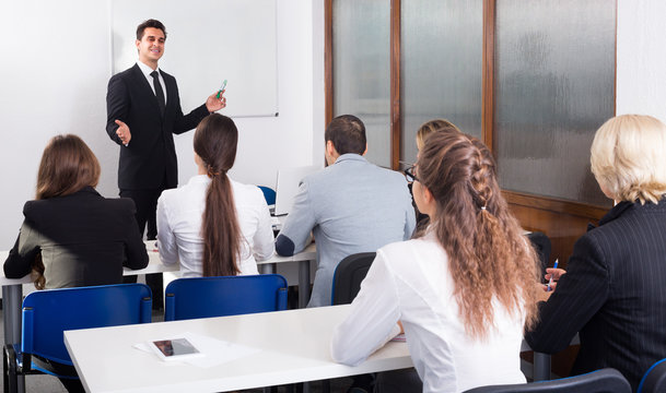 Business students in classroom