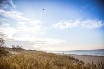 Obraz na płótnie Canvas A beautiful landscape of dunes on the coastline of Baltic sea