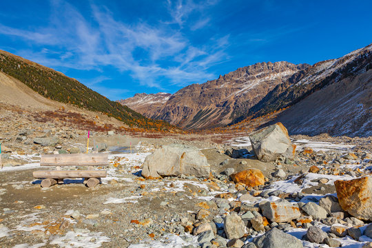 View Of Morteratsch Glacier Velley