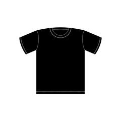 Black T-shirt template isolated. Clothing on white background